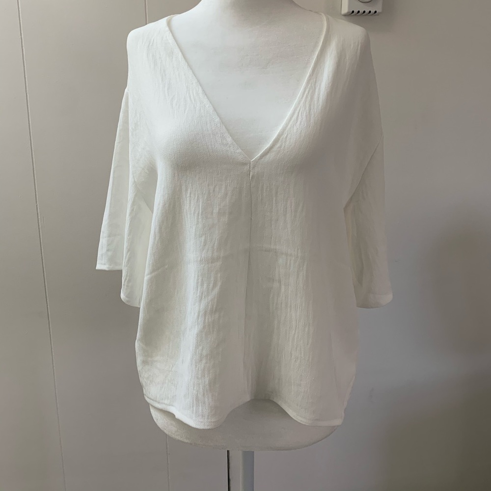 Zara white blouse NWTO